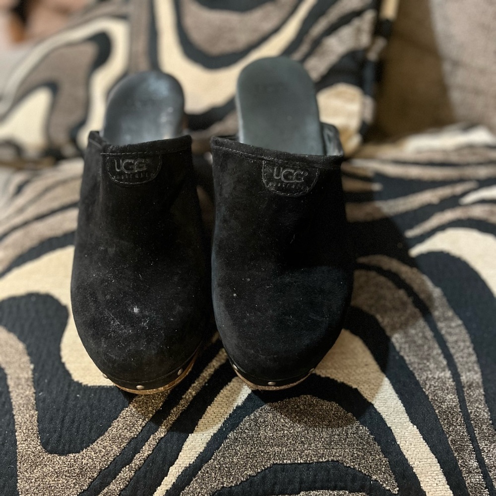 UGG Women's Classic Black Mules with stones